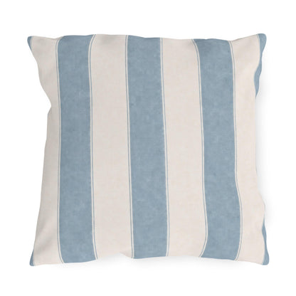 Cabana Spa Blue Stripe Poolside Resort Pillow | Outdoor Pillows | Coastal Patio Cushion
