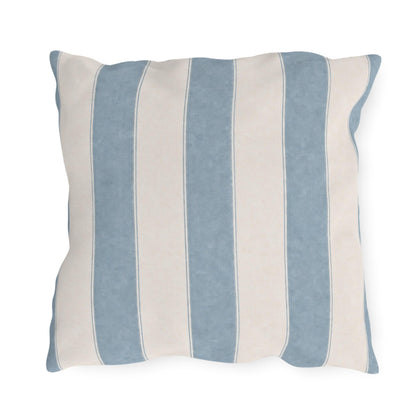 Cabana Spa Blue Stripe Poolside Resort Pillow | Outdoor Pillows | Coastal Patio Cushion