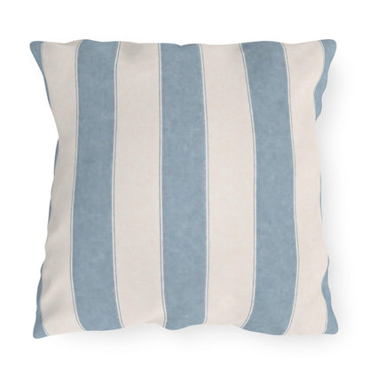 Cabana Spa Blue Stripe Poolside Resort Pillow | Outdoor Pillows | Coastal Patio Cushion