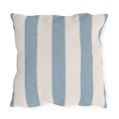 Cabana Spa Blue Stripe Poolside Resort Pillow | Outdoor Pillows | Coastal Patio Cushion