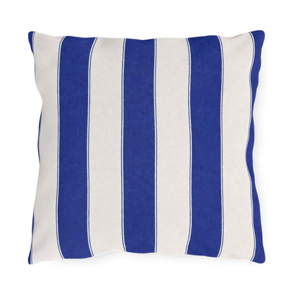 Cabana Royal Blue Stripe Poolside Resort Pillow | Outdoor Pillows | Coastal Patio Cushion