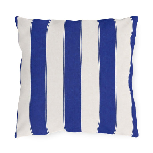 Cabana Royal Blue Stripe Poolside Resort Pillow | Outdoor Pillows | Coastal Patio Cushion