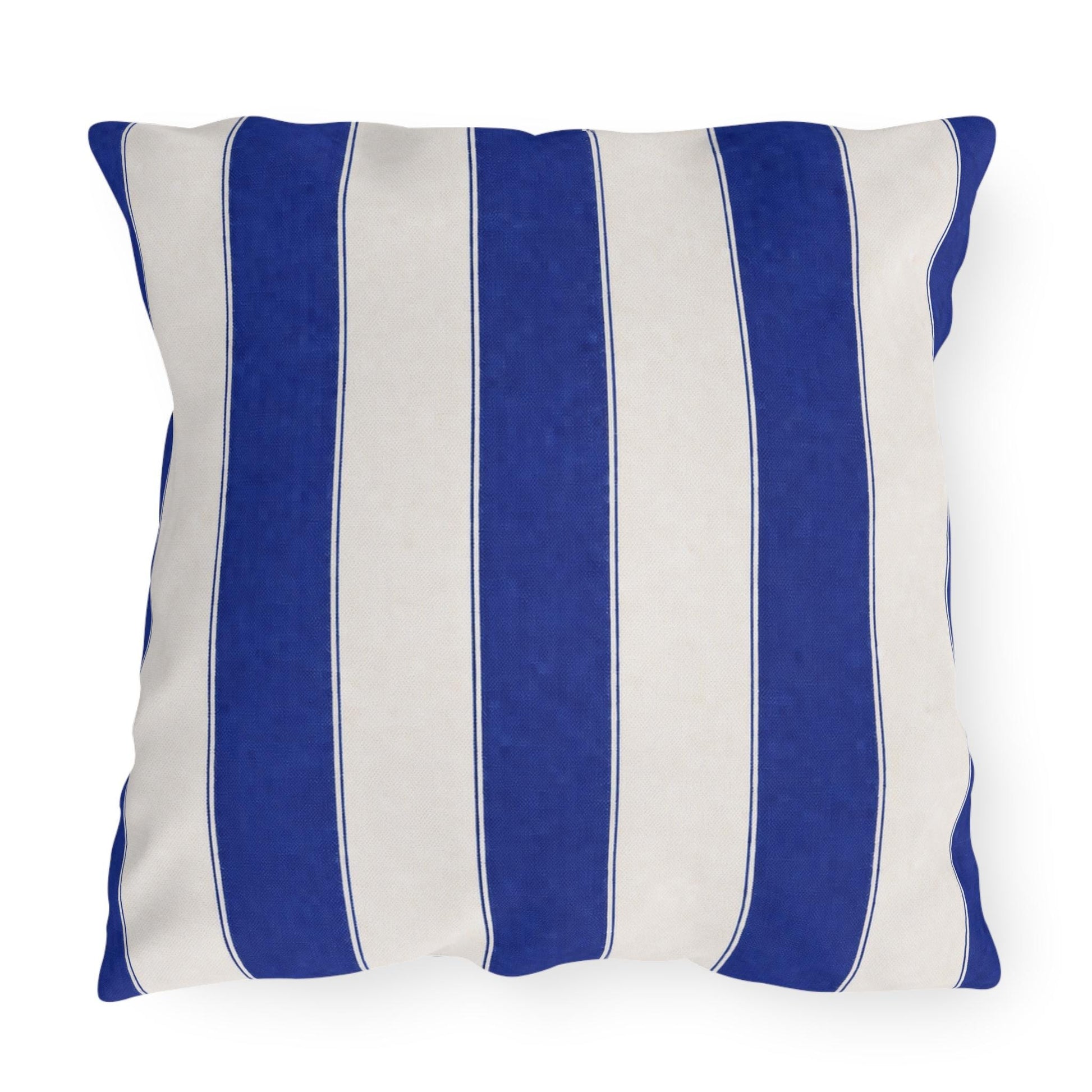 Cabana Royal Blue Stripe Poolside Resort Pillow | Outdoor Pillows | Coastal Patio Cushion