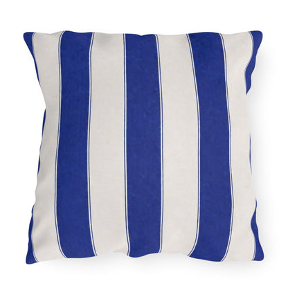 Cabana Royal Blue Stripe Poolside Resort Pillow | Outdoor Pillows | Coastal Patio Cushion