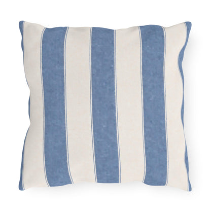 Cabana Coastal Blue Stripe Poolside Resort Pillow | Outdoor Pillows | Coastal Patio Cushion