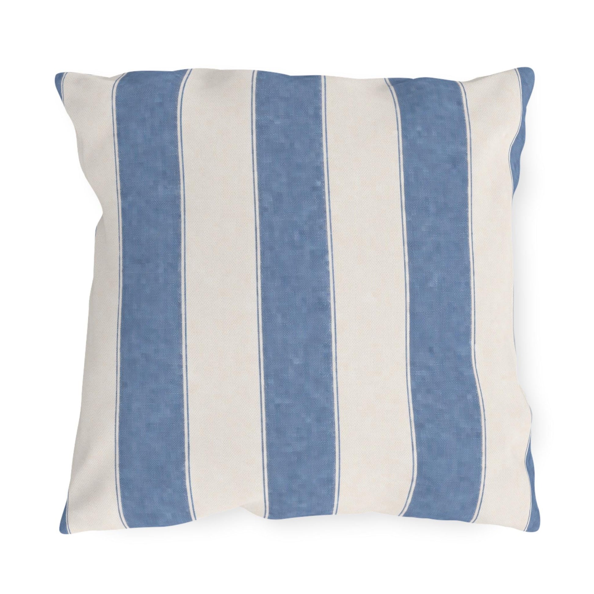 Cabana Coastal Blue Stripe Poolside Resort Pillow | Outdoor Pillows | Coastal Patio Cushion