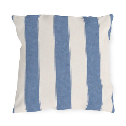 Cabana Coastal Blue Stripe Poolside Resort Pillow | Outdoor Pillows | Coastal Patio Cushion