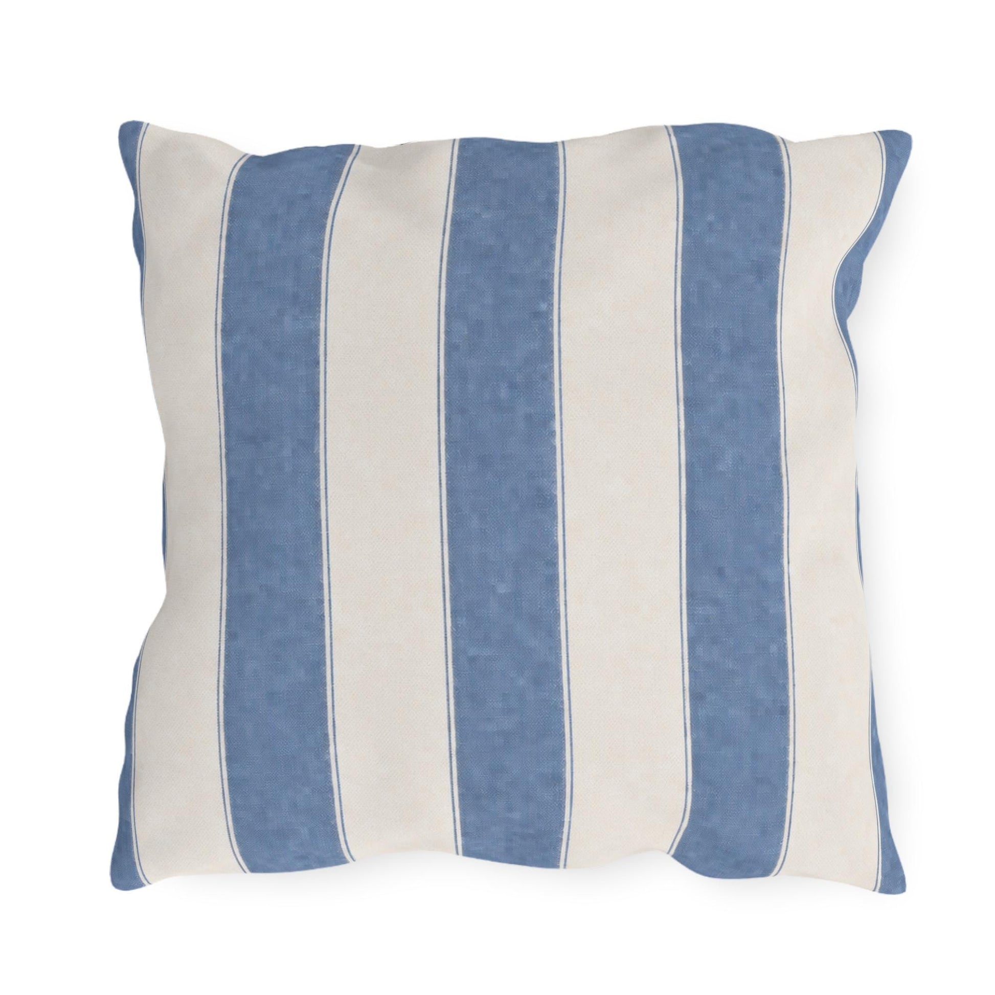 Cabana Coastal Blue Stripe Poolside Resort Pillow | Outdoor Pillows | Coastal Patio Cushion