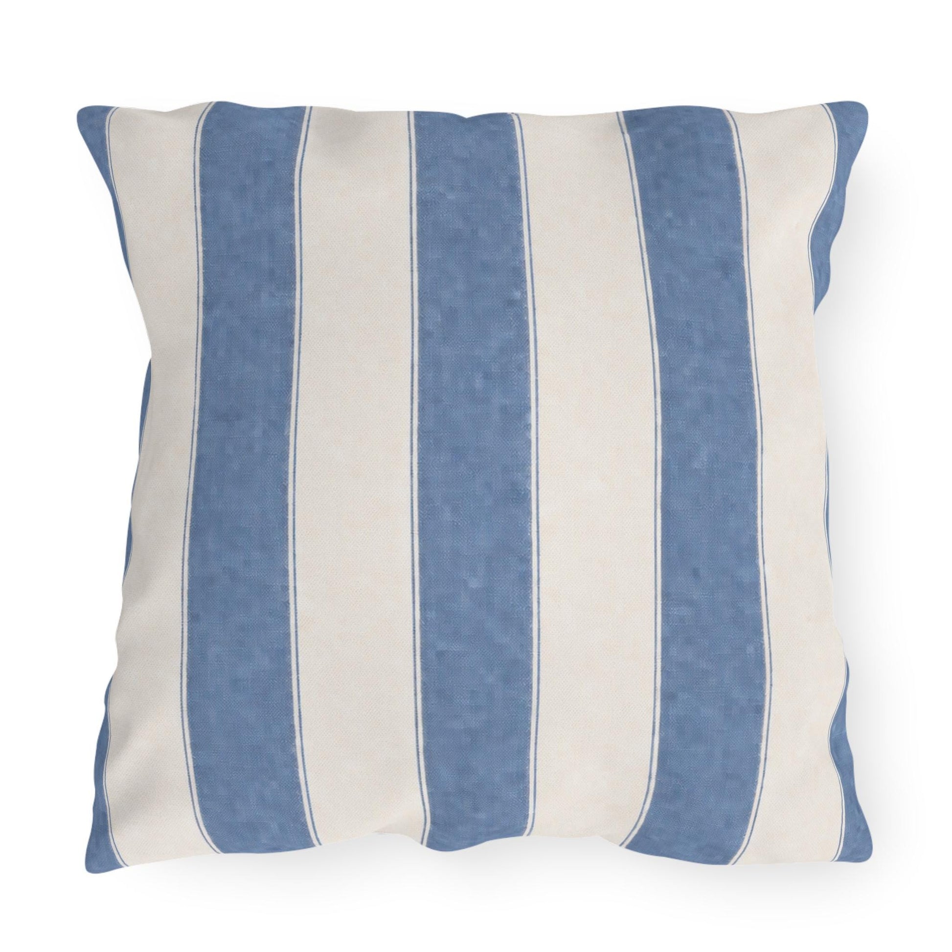 Cabana Coastal Blue Stripe Poolside Resort Pillow | Outdoor Pillows | Coastal Patio Cushion