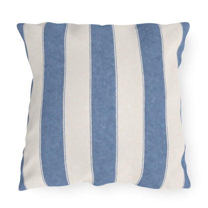 Cabana Coastal Blue Stripe Poolside Resort Pillow | Outdoor Pillows | Coastal Patio Cushion