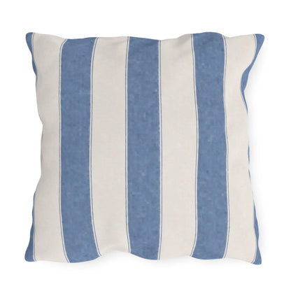 Cabana Coastal Blue Stripe Poolside Resort Pillow | Outdoor Pillows | Coastal Patio Cushion