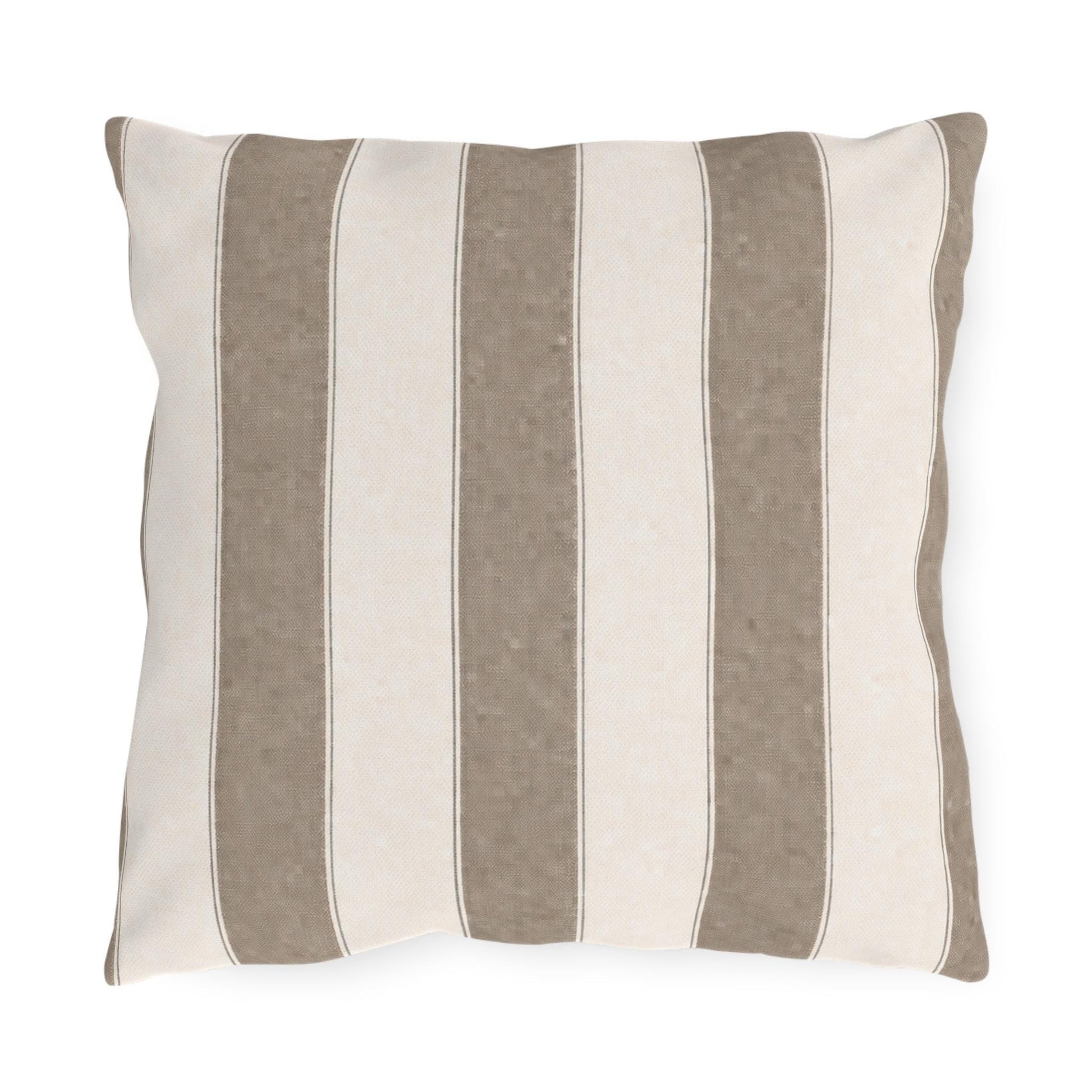 Cabana Driftwood Gray Stripe Poolside Resort Pillow | Outdoor Pillows | Coastal Patio Cushion