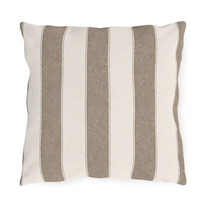 Cabana Driftwood Gray Stripe Poolside Resort Pillow | Outdoor Pillows | Coastal Patio Cushion