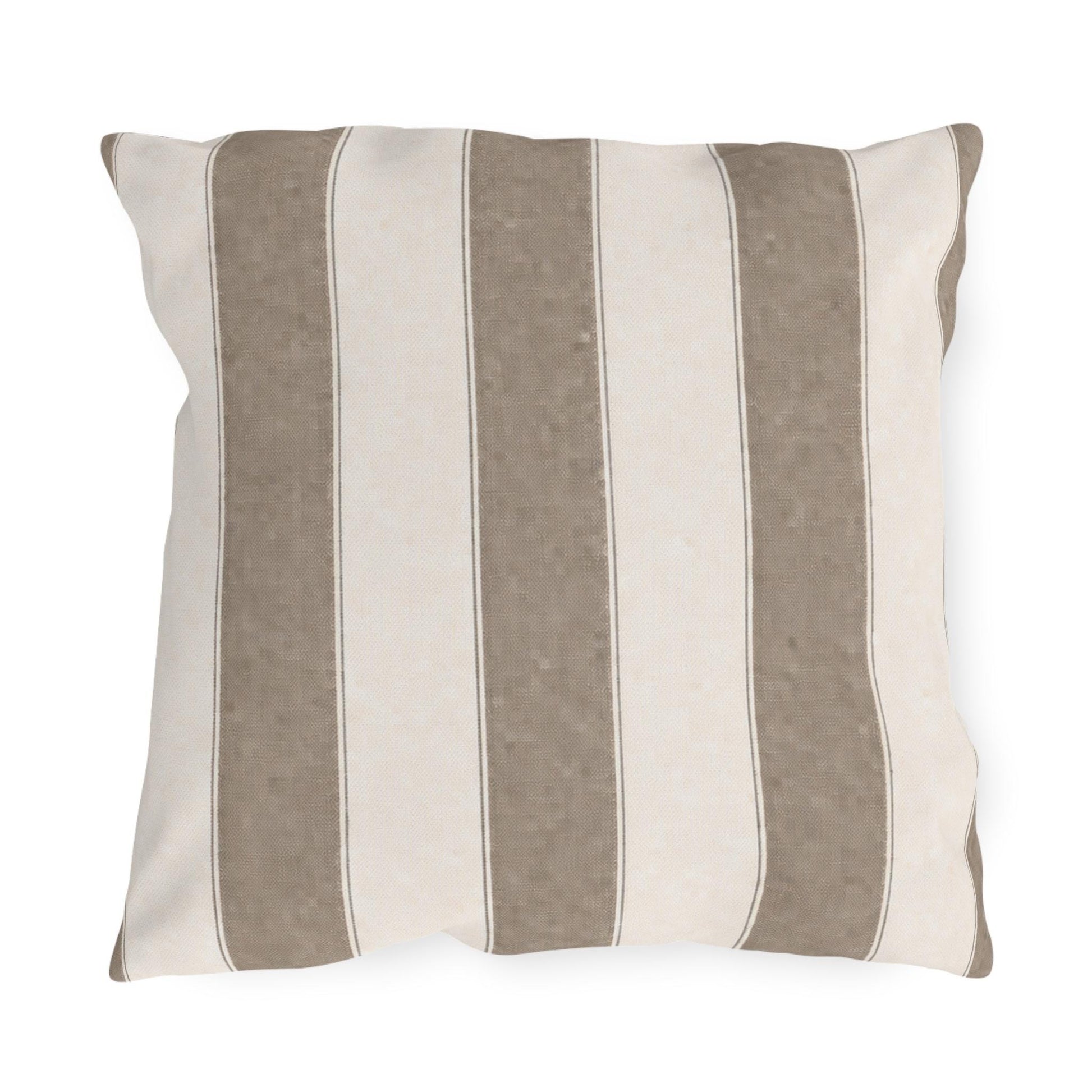 Cabana Driftwood Gray Stripe Poolside Resort Pillow | Outdoor Pillows | Coastal Patio Cushion