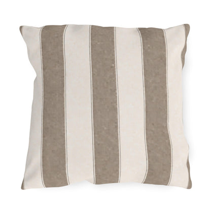 Cabana Driftwood Gray Stripe Poolside Resort Pillow | Outdoor Pillows | Coastal Patio Cushion