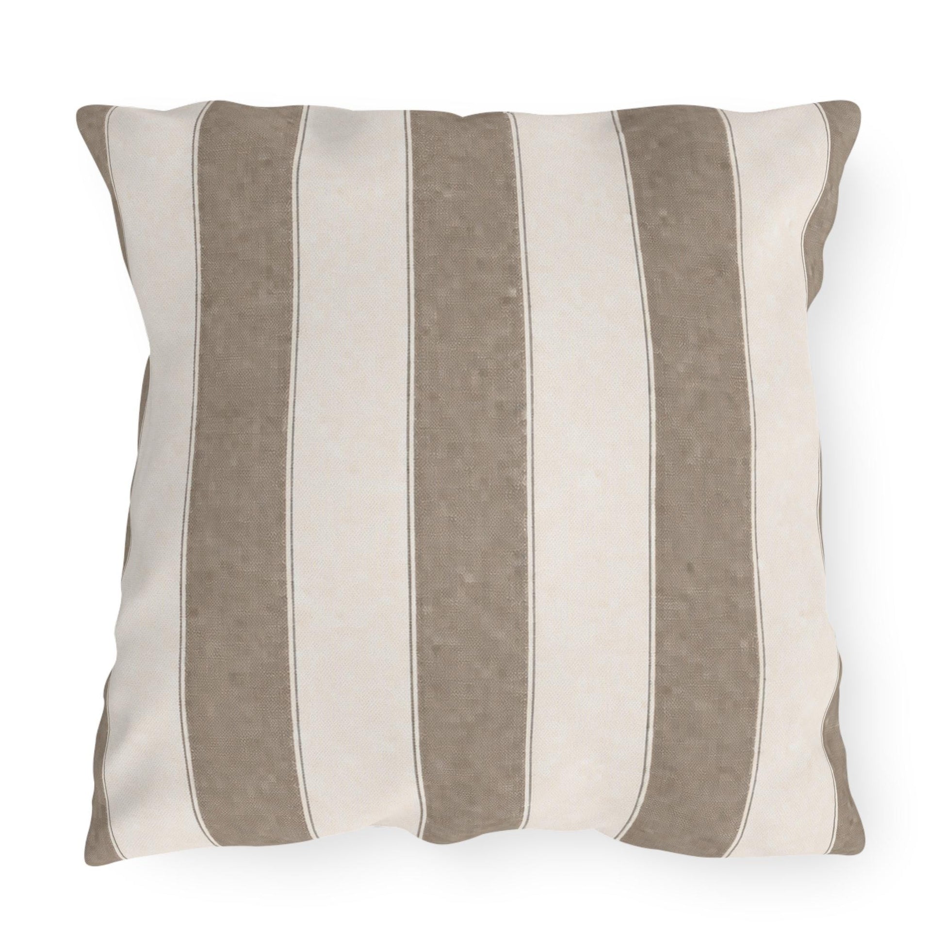 Cabana Driftwood Gray Stripe Poolside Resort Pillow | Outdoor Pillows | Coastal Patio Cushion