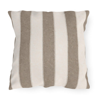 Cabana Driftwood Gray Stripe Poolside Resort Pillow | Outdoor Pillows | Coastal Patio Cushion