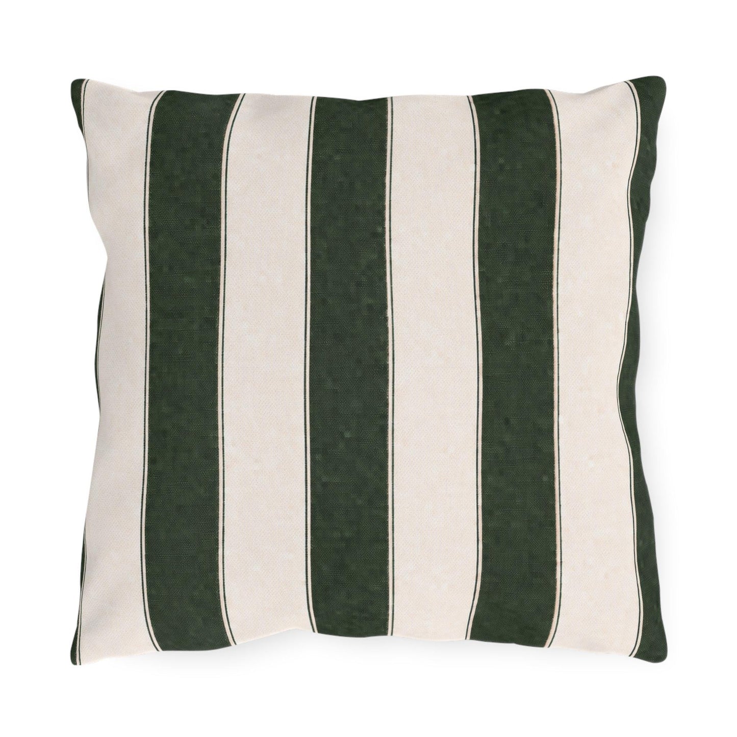 Cabana Hunter Green Stripe Poolside Resort Pillow | Outdoor Pillows | Coastal Patio Cushion