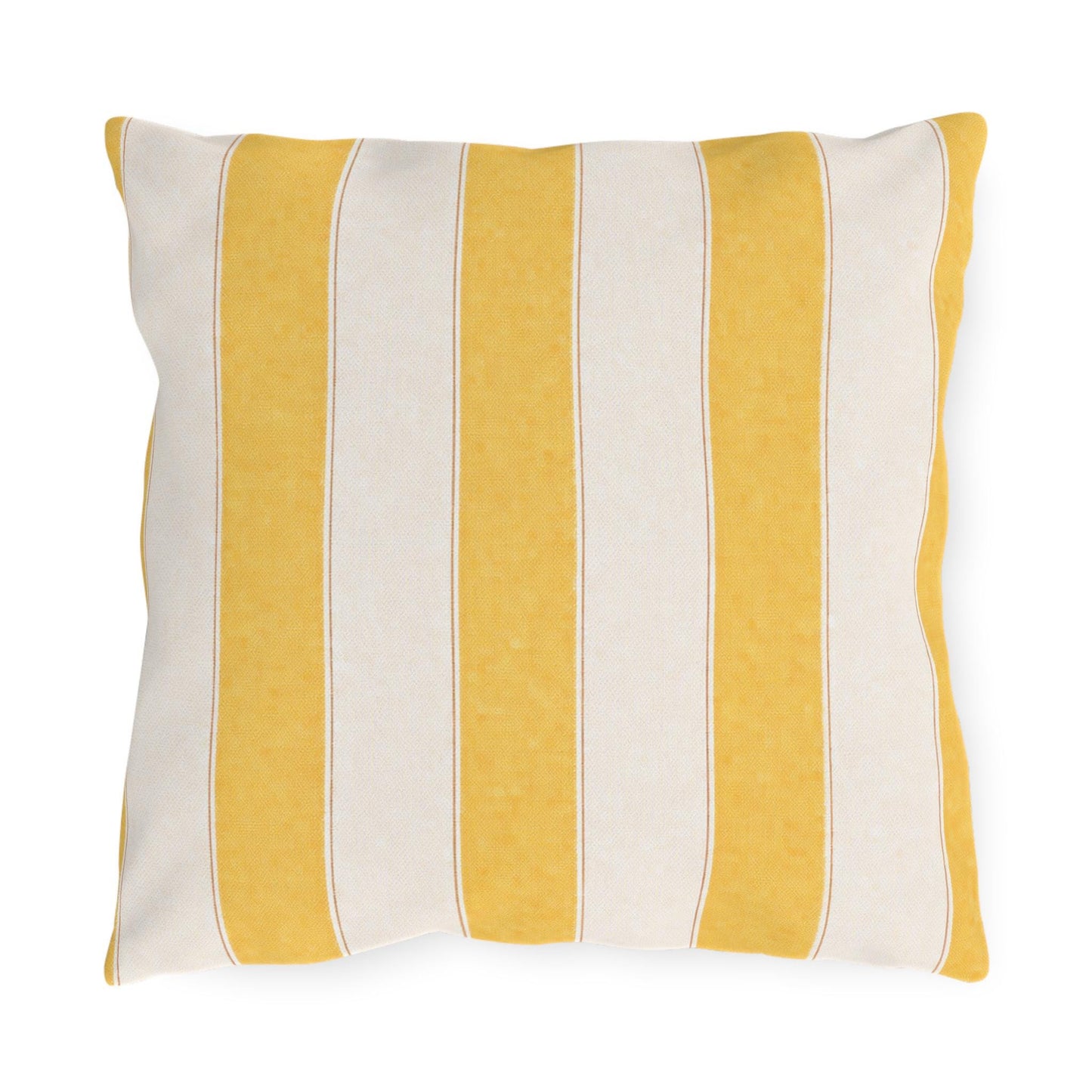 Cabana Yellow Stripe Poolside Resort Pillow | Outdoor Pillows | Coastal Patio Cushion