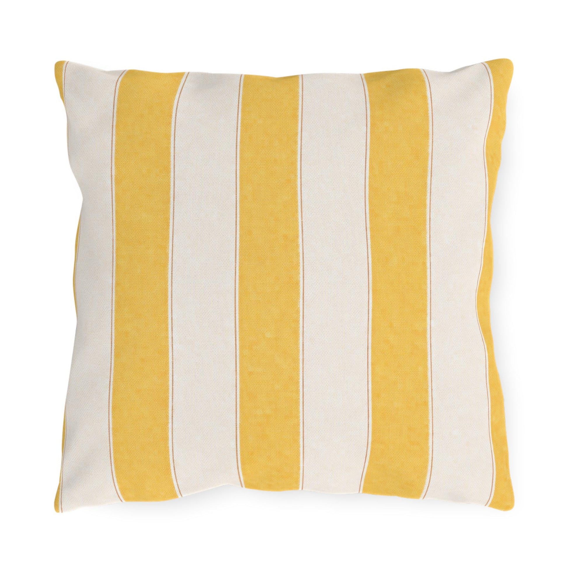 Cabana Yellow Stripe Poolside Resort Pillow | Outdoor Pillows | Coastal Patio Cushion