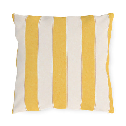 Cabana Yellow Stripe Poolside Resort Pillow | Outdoor Pillows | Coastal Patio Cushion