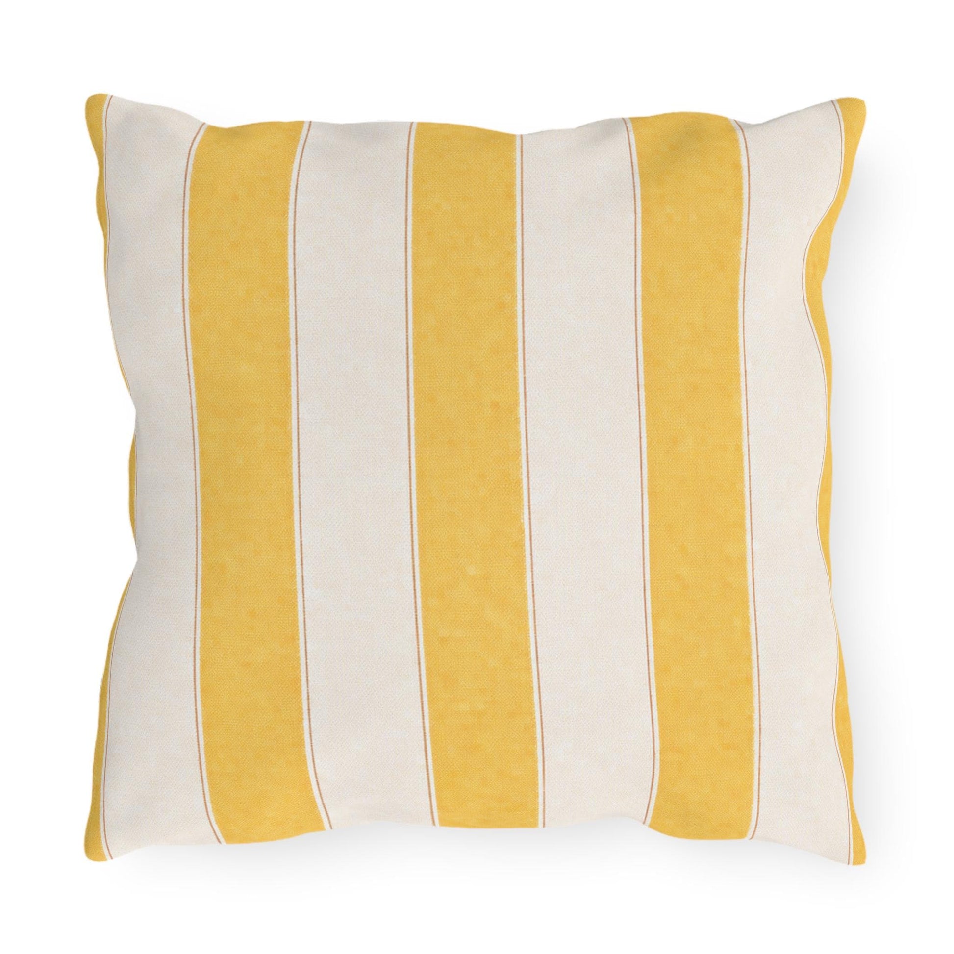 Cabana Yellow Stripe Poolside Resort Pillow | Outdoor Pillows | Coastal Patio Cushion