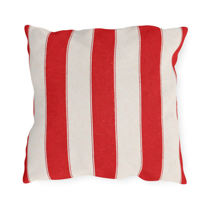 Cabana Forest Red Stripe Poolside Resort Pillow | Outdoor Pillows | Coastal Patio Cushion