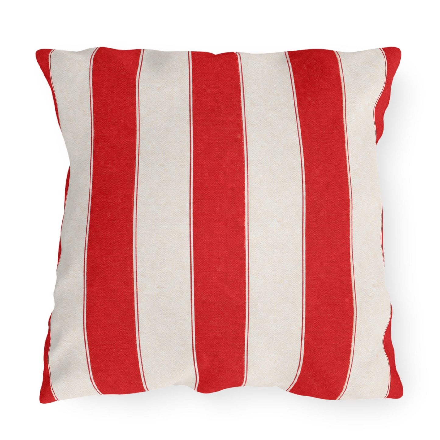 Cabana Forest Red Stripe Poolside Resort Pillow | Outdoor Pillows | Coastal Patio Cushion