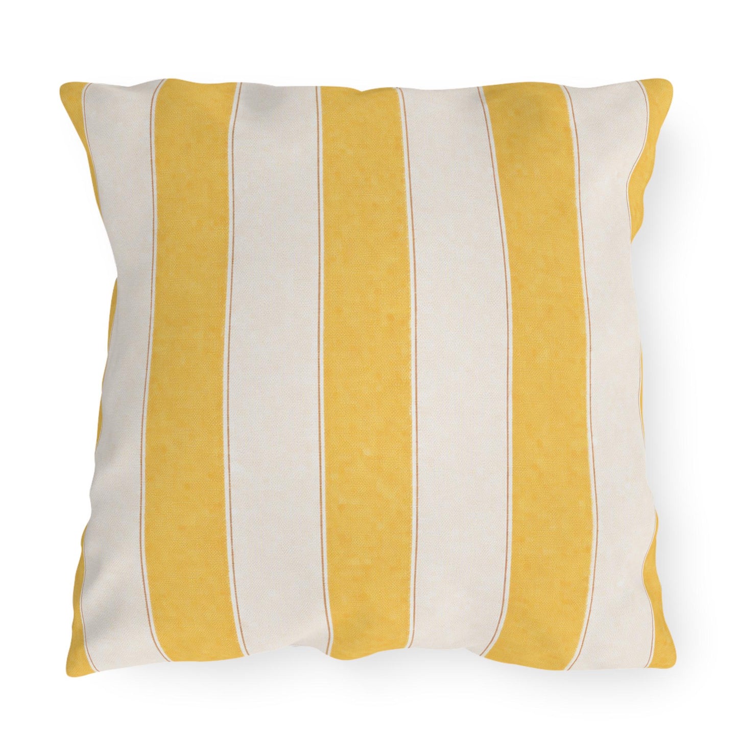 Cabana Yellow Stripe Poolside Resort Pillow | Outdoor Pillows | Coastal Patio Cushion