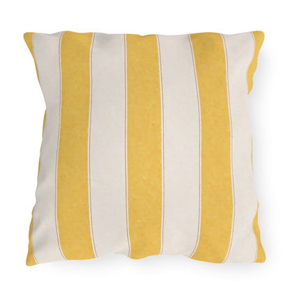 Cabana Yellow Stripe Poolside Resort Pillow | Outdoor Pillows | Coastal Patio Cushion
