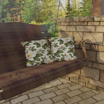 Magnolia Botanical Square Outdoor Pillow | Southern Floral Patio Cushion
