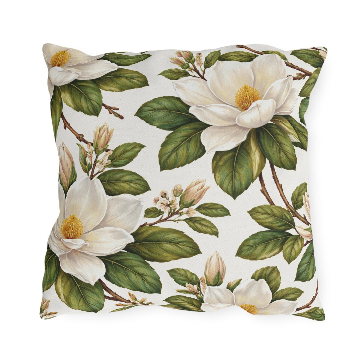 Magnolia Botanical Square Outdoor Pillow | Southern Floral Patio Cushion