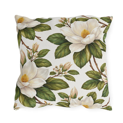 Magnolia Botanical Square Outdoor Pillow | Southern Floral Patio Cushion