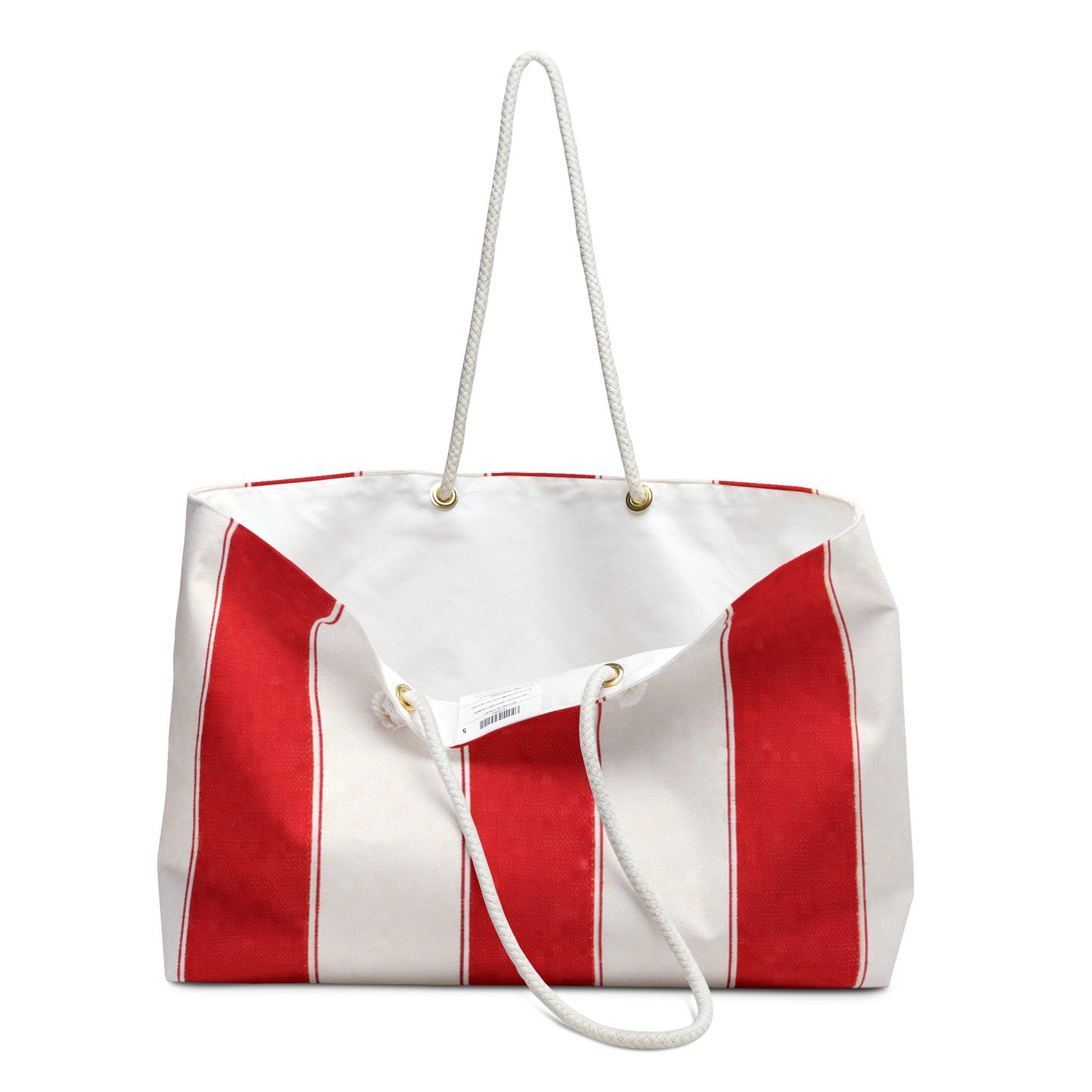 Cabana Poolside Red Stripe Resort Weekender Bag | Beach Tote for Towels, Makeup, Phone & Magazines