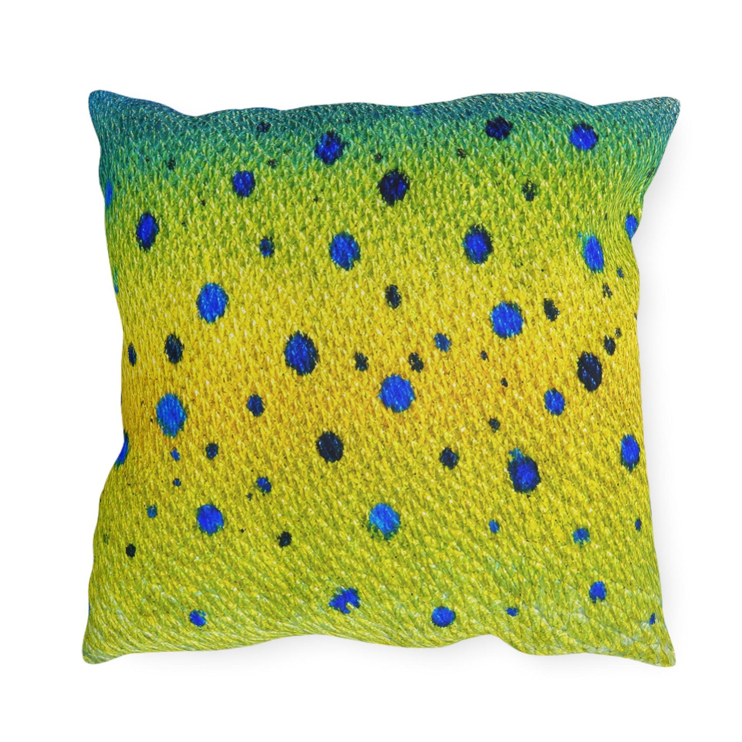 Mahi Mahi Fish Pattern Outdoor Pillows | Coastal Tropical Nautical Throw