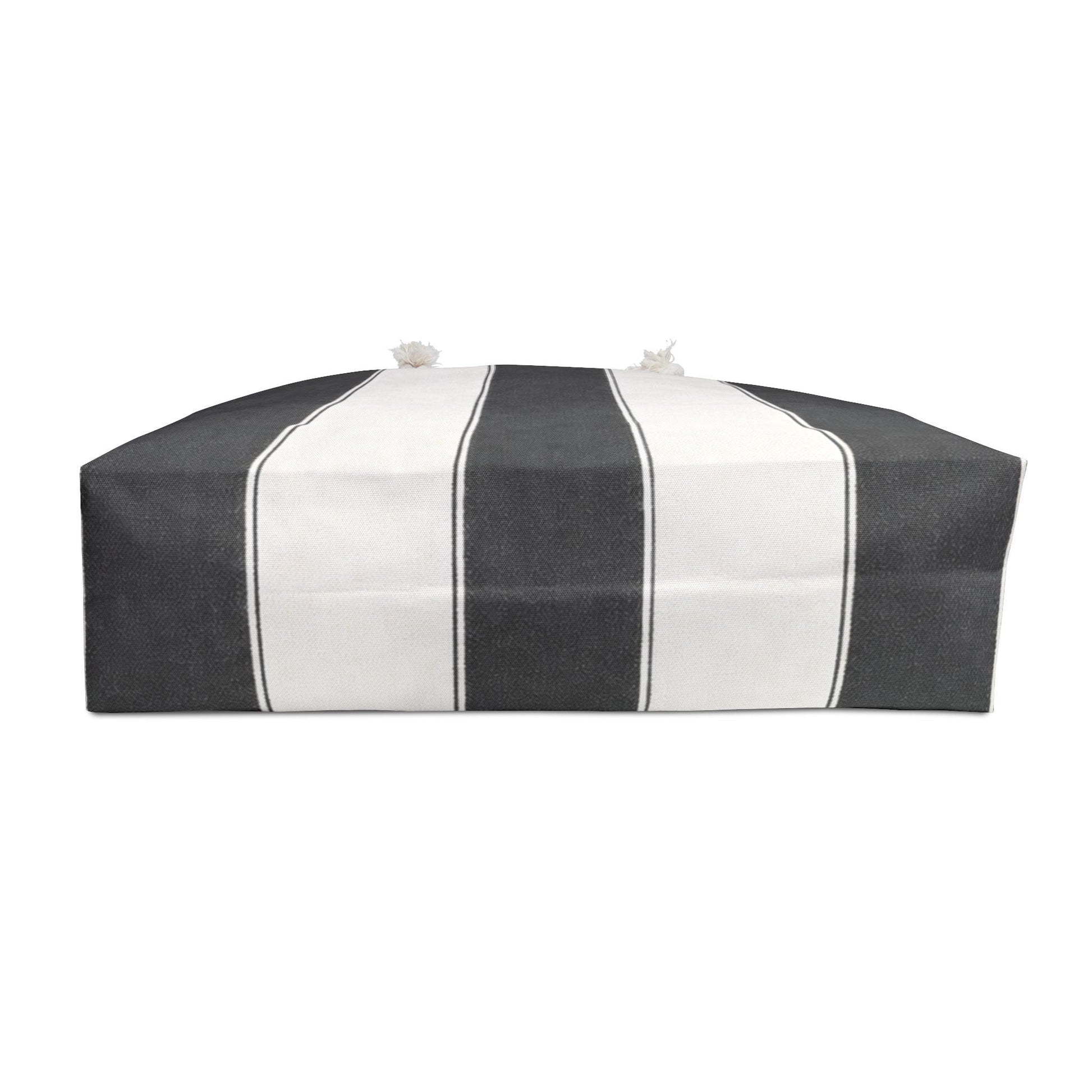 Cabana Poolside Black Stripe Resort Weekender Bag | Beach Tote for Towels, Makeup, Phone & Magazines