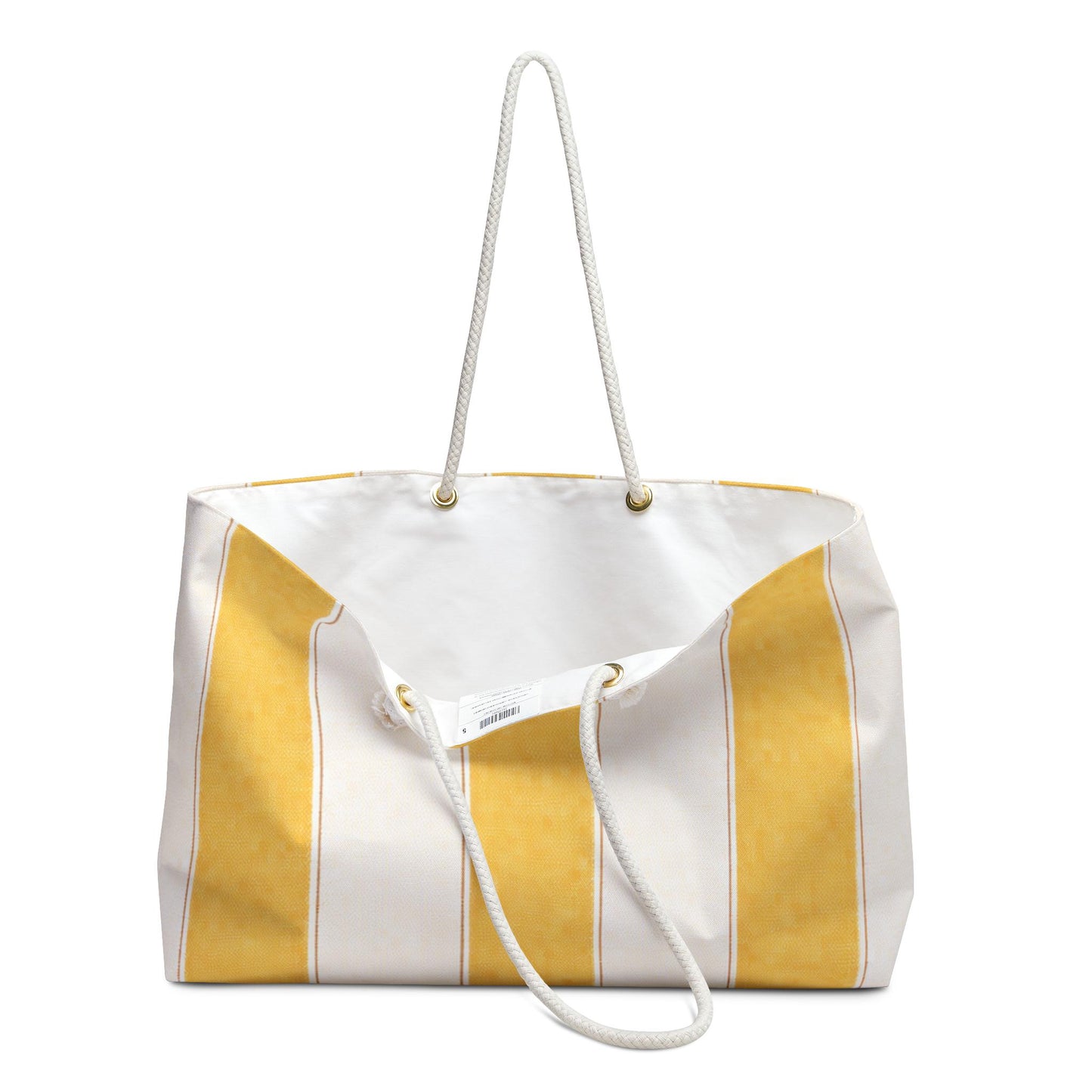Cabana Poolside Yellow Stripe Resort Weekender Bag | Beach Tote for Towels, Makeup, Phone & Magazines