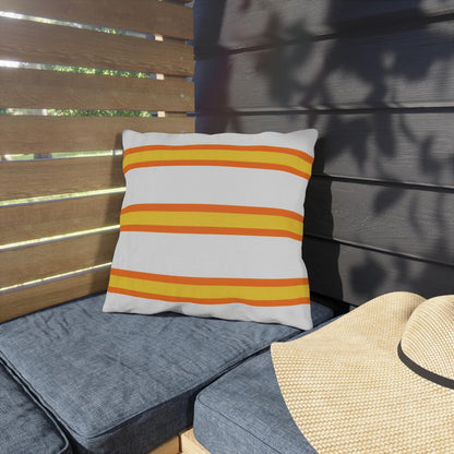 Spring Summer Stripe Outdoor Pillow | Square Patio Cushion, Coastal Cabana