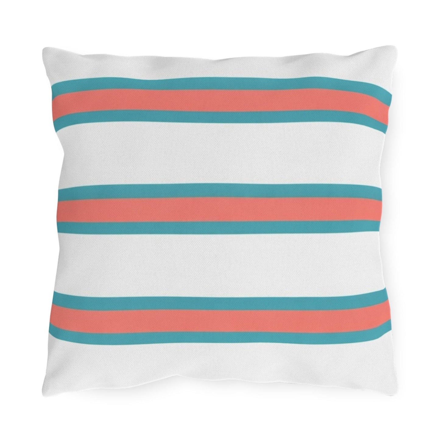 Spring Summer Stripe Outdoor Pillow | Square Patio Cushion, Coastal Cabana