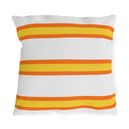 Spring Summer Stripe Outdoor Pillow | Square Patio Cushion, Coastal Cabana
