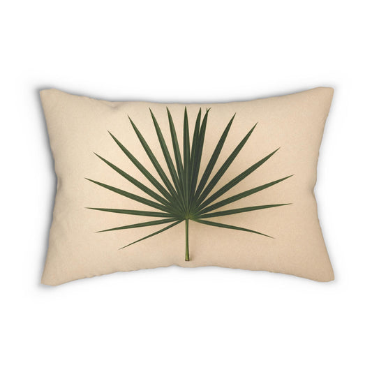 Palmetto Palm Coastal Lumbar Pillow | Sandy Beach Tan Throw