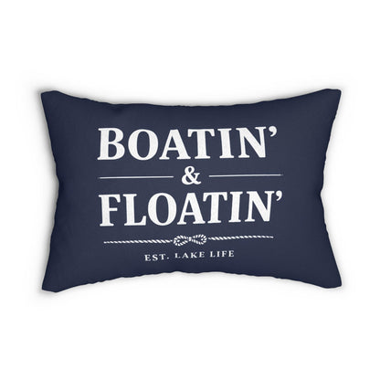Boatin and Floatin water lover lumbar pillow | Boating decorative pillow
