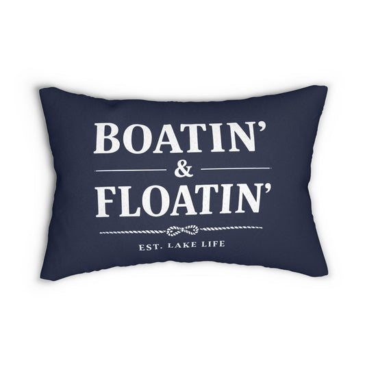 Boatin and Floatin water lover lumbar pillow | Boating decorative pillow