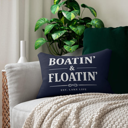 Boatin and Floatin water lover lumbar pillow | Boating decorative pillow