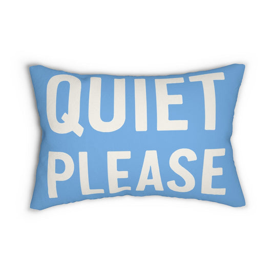 Boy Golf Decor Lumbar Blue Pillow, Quiet Please on front Golf Sign pillow and Quiet Please on back of pillow, Man Cave Decor, Funny Pillow