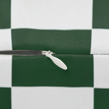 Green Checkered Golf Pin Flag Lumbar Pillow | Golf Decor Throw Pillow