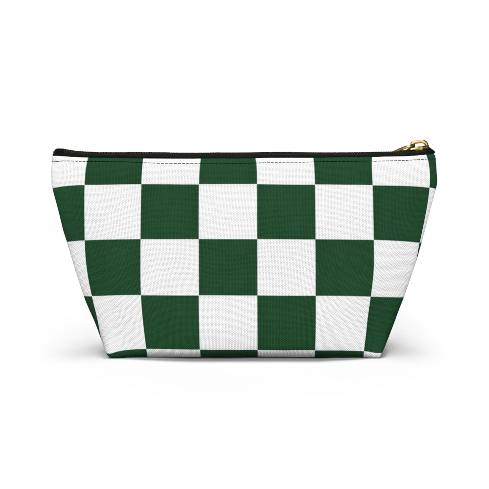 Green White Checkerboard Accessory Pouch