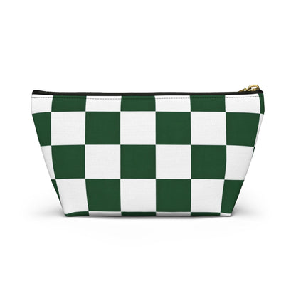 Green White Checkerboard Accessory Pouch