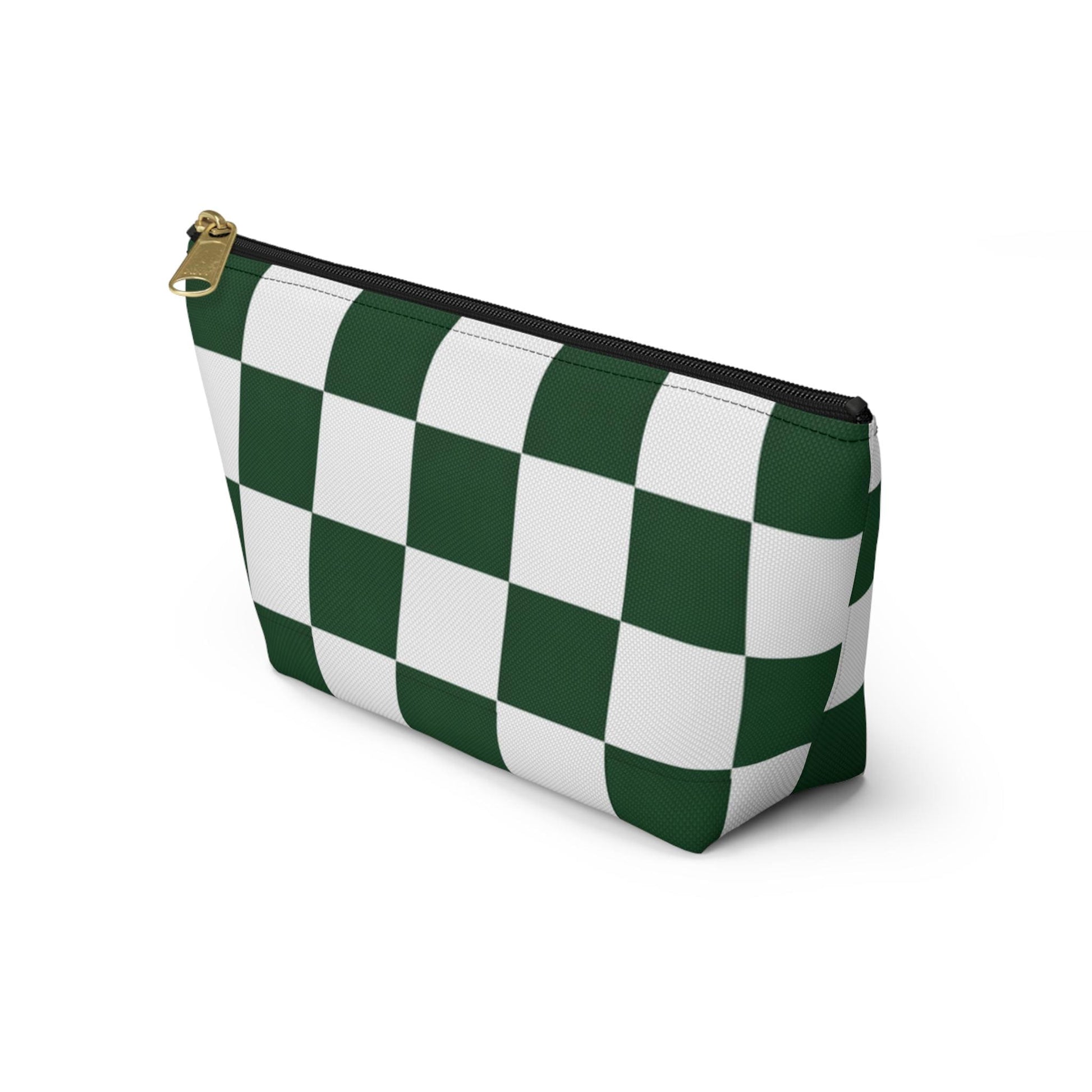 Green White Checkerboard Accessory Pouch