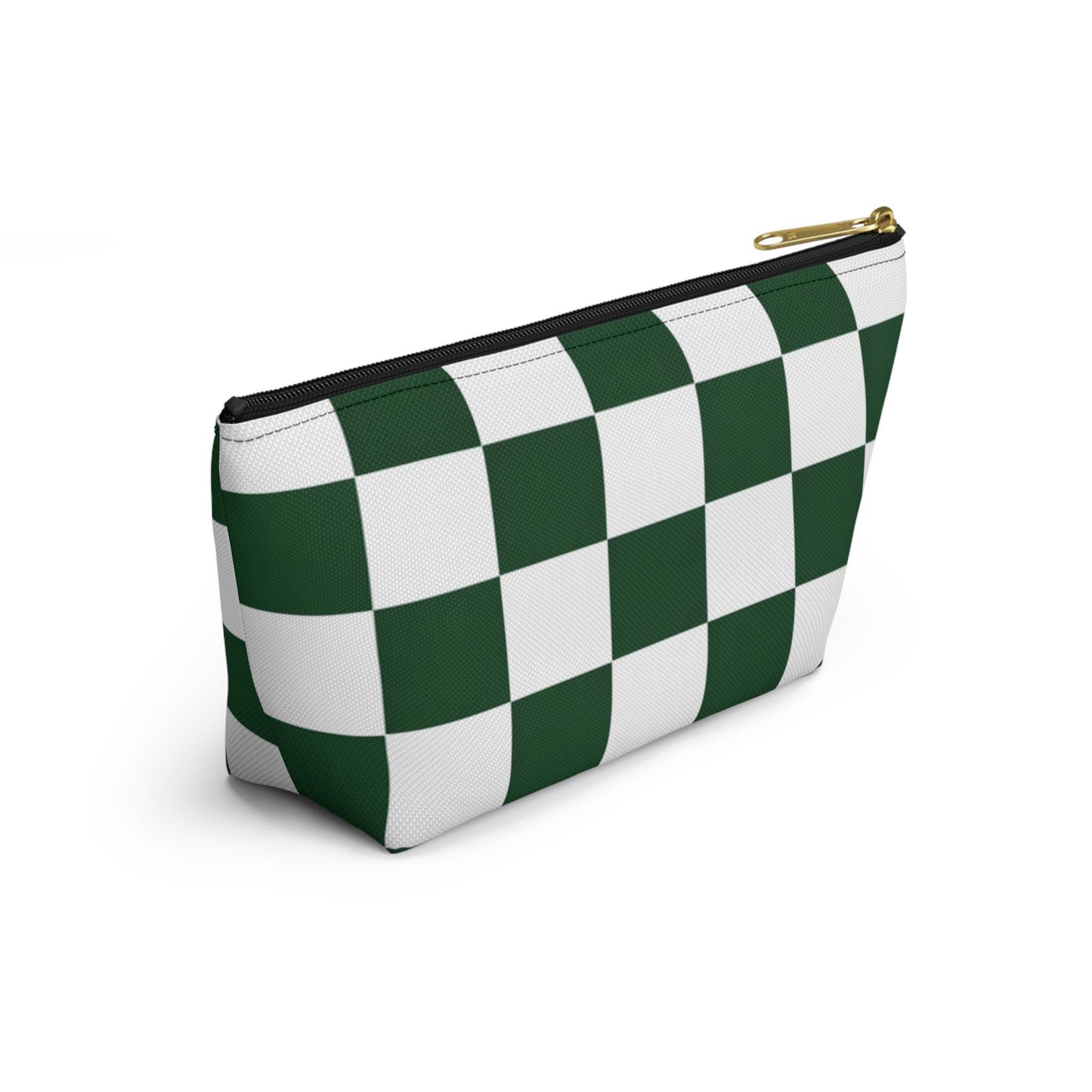 Green White Checkerboard Accessory Pouch